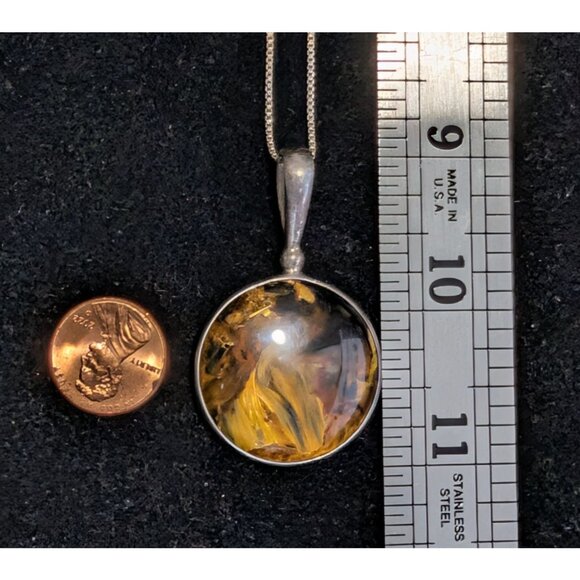 Sajen 18" Sterling Silver Necklace with Tiger Eye Pendant - Picture 7 of 16